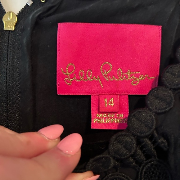 Lilly Pulitzer Black Eyelet Long Sleeve Dress - Picture 2 of 4